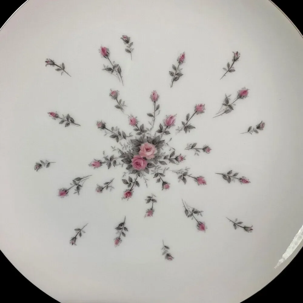 Vintage Harmony House Rosebud Fine China Dinner Plates Set 2 10-1/4